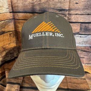Mueller Inc. Steel Buildings Hat Brown Gray All Fabric Cap Adjustable Dad Hat
